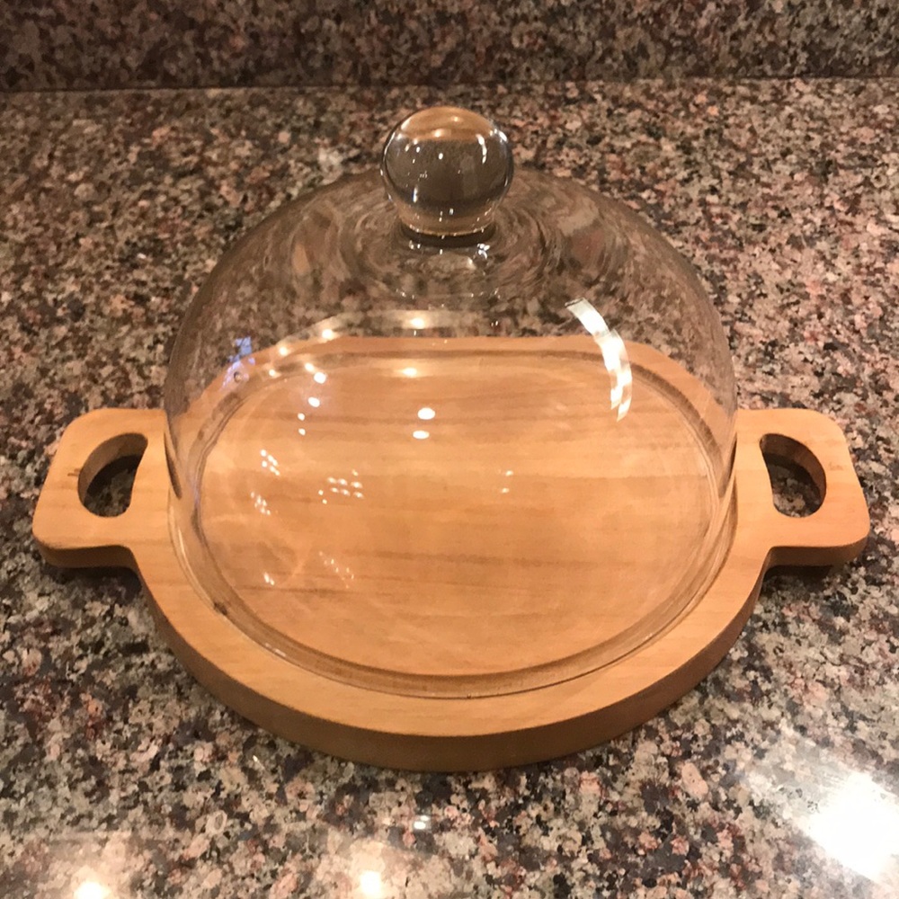 Crate & Barrel Wood Cheese Dome